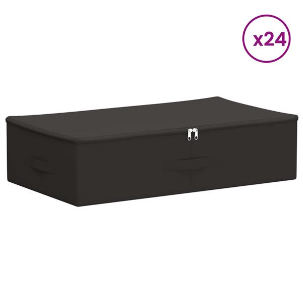 Grote foto vidaxl opbergbox 24 pcs antracietkleurig 70 x 40 x 18 cm nonwoven stof doe het zelf en verbouw materialen en producten