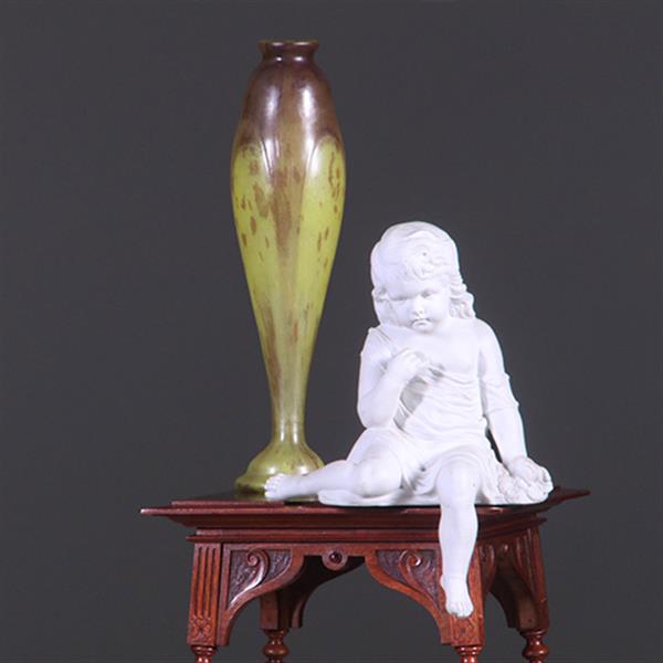 Grote foto uitzonderlijke etagere met vitrinekastje hollands ca 1890 notenhout no.400920 antiek en kunst stoelen en banken