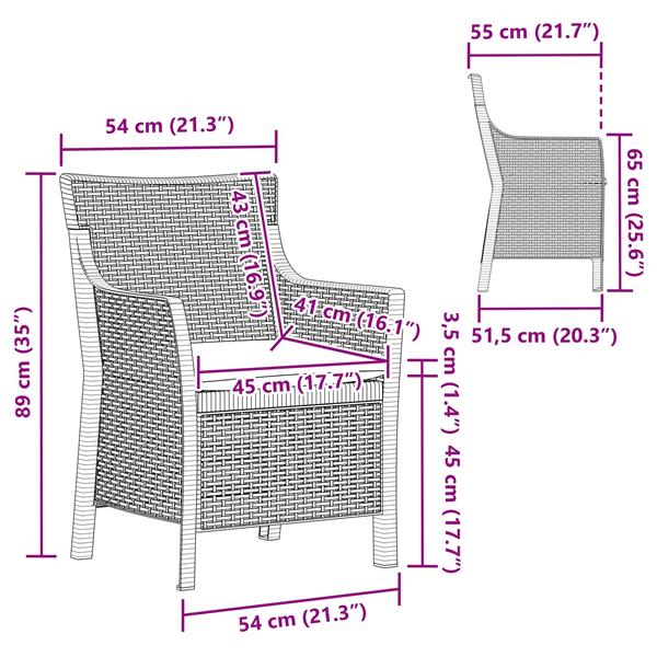 Grote foto vidaxl fauteuil antracietkleurig pp tuin en terras tuinmeubelen