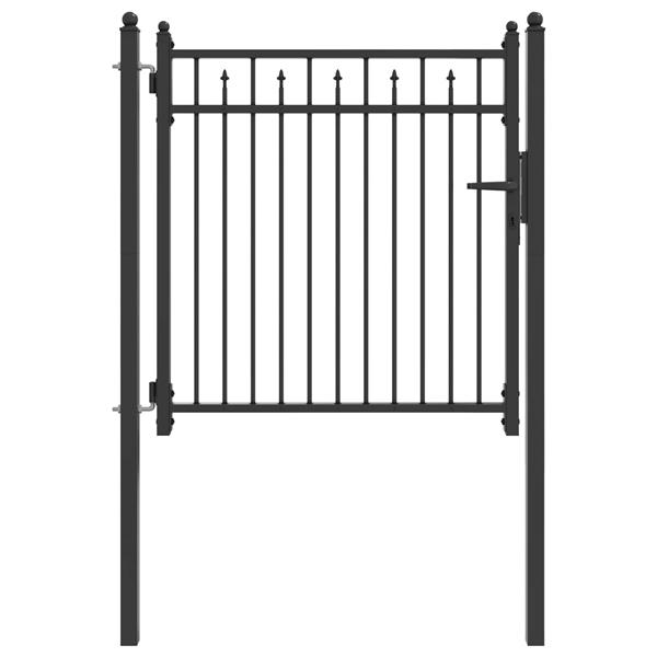Grote foto vidaxl hekpoort horst 100 x 100 cm metaal zwart vergrendelbaar tuin en terras hekken en schuttingen