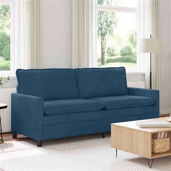 Grote foto vidaxl bank blauw 196 x 81 x 87 5 cm fluweel huis en inrichting bankstellen
