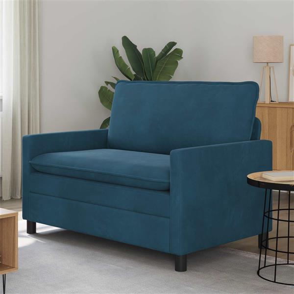 Grote foto vidaxl bank blauw 126 x 81 x 87 5 cm fluweel huis en inrichting bankstellen