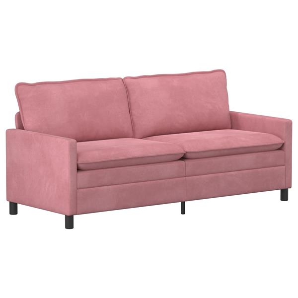 Grote foto vidaxl bank roze 196 x 81 x 87 5 cm fluweel huis en inrichting bankstellen