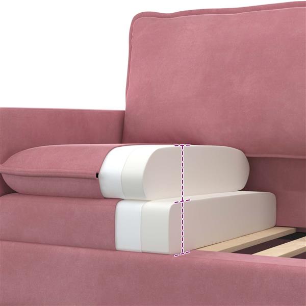Grote foto vidaxl bank roze 196 x 81 x 87 5 cm fluweel huis en inrichting bankstellen