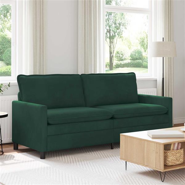 Grote foto vidaxl bank donkergroen 196 x 81 x 87 5 cm fluweel huis en inrichting bankstellen