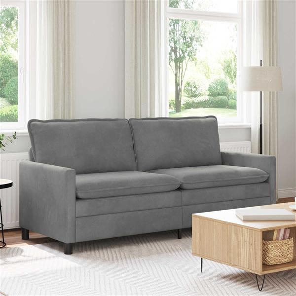 Grote foto vidaxl bank donkergrijs 196 x 81 x 87 5 cm fluweel huis en inrichting bankstellen