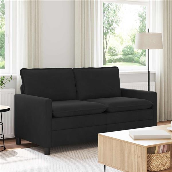 Grote foto vidaxl bank zwart 156 x 81 x 87 5 cm fluweel huis en inrichting bankstellen