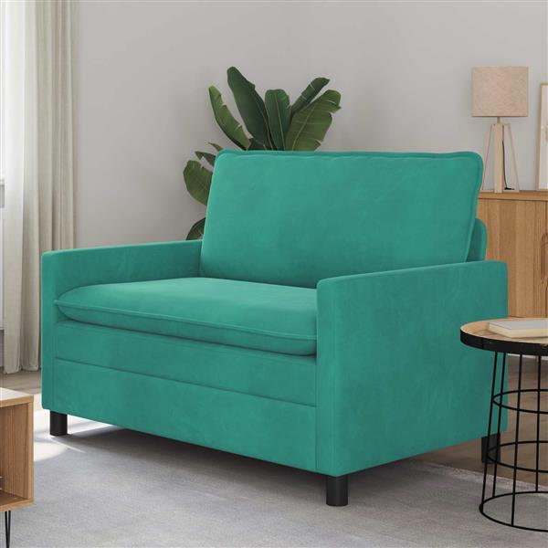 Grote foto vidaxl bank turquoise 126 x 81 x 87 5 cm fluweel huis en inrichting bankstellen
