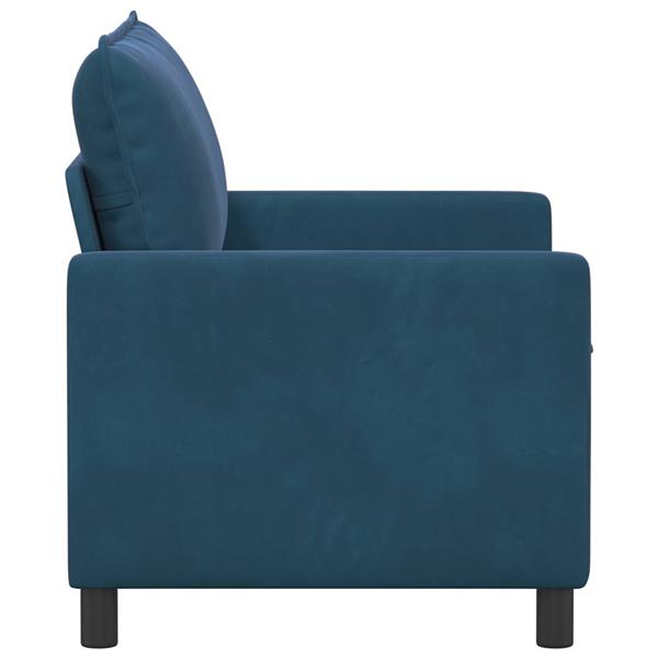 Grote foto vidaxl bank blauw 126 x 81 x 87 5 cm fluweel huis en inrichting bankstellen