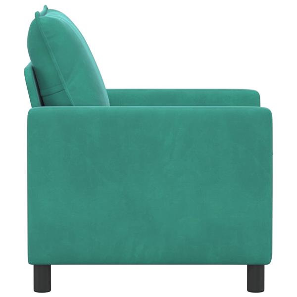 Grote foto vidaxl bank turquoise 76 x 81 x 87 5 cm fluweel huis en inrichting bankstellen