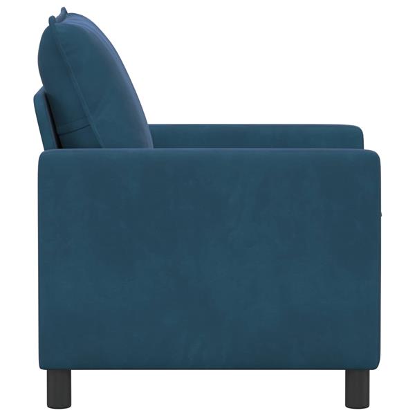 Grote foto vidaxl bank blauw 76 x 81 x 87 5 cm fluweel huis en inrichting bankstellen