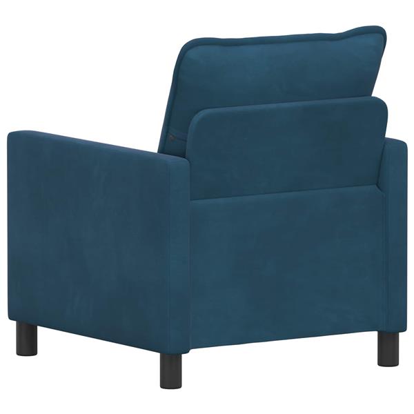 Grote foto vidaxl bank blauw 76 x 81 x 87 5 cm fluweel huis en inrichting bankstellen