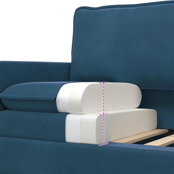 Grote foto vidaxl bank blauw 76 x 81 x 87 5 cm fluweel huis en inrichting bankstellen