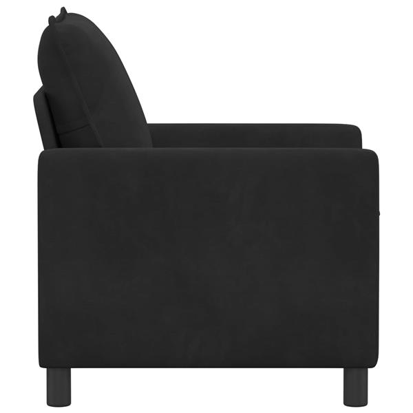 Grote foto vidaxl bank zwart 76 x 81 x 87 5 cm fluweel huis en inrichting bankstellen