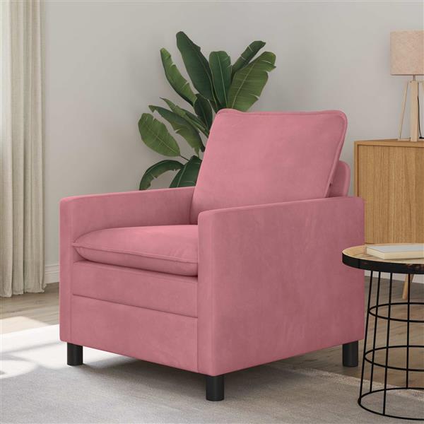 Grote foto vidaxl bank roze 76 x 81 x 87 5 cm fluweel huis en inrichting bankstellen
