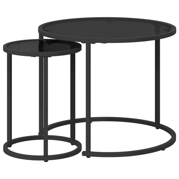 Grote foto vidaxl koffietafel set 2 pcs 55 x 55 x 45 cm staal huis en inrichting eettafels