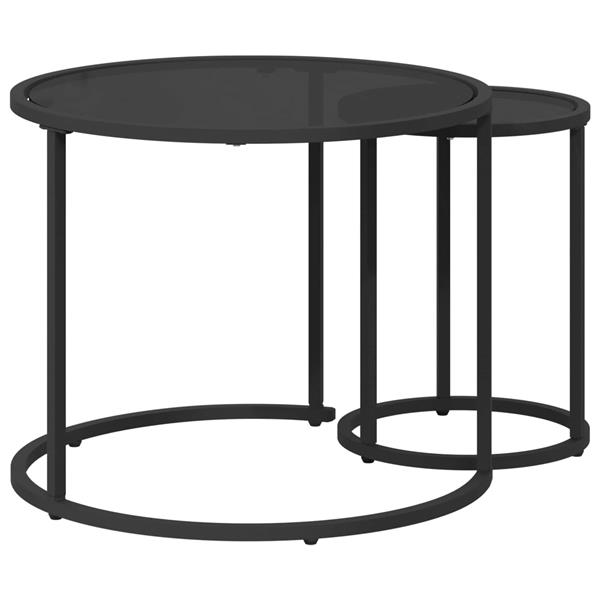 Grote foto vidaxl koffietafel set 2 pcs 55 x 55 x 45 cm staal huis en inrichting eettafels