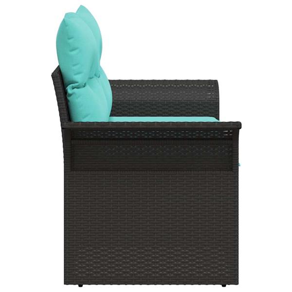Grote foto vidaxl tuinbank met kussen met opslag 141 x 62 x 69 cm poly rattan tuin en terras tuinmeubelen