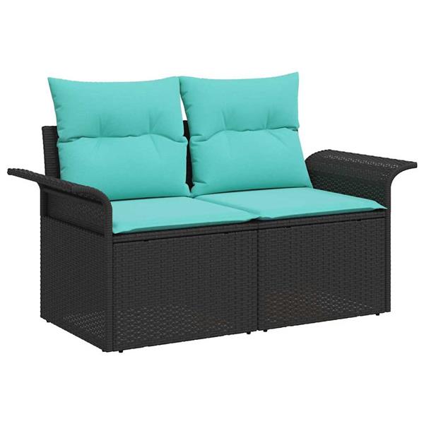 Grote foto vidaxl tuinbank met kussen met opslag 141 x 62 x 69 cm poly rattan tuin en terras tuinmeubelen