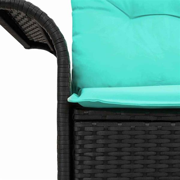 Grote foto vidaxl tuinbank met kussen 141 x 62 x 69 cm poly rattan tuin en terras tuinmeubelen
