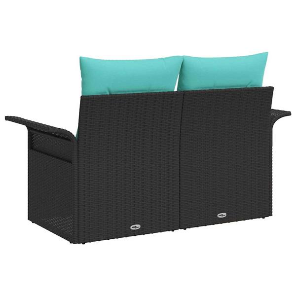 Grote foto vidaxl tuinbank met kussen 141 x 62 x 69 cm poly rattan tuin en terras tuinmeubelen