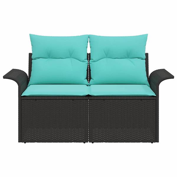 Grote foto vidaxl tuinbank met kussen 141 x 62 x 69 cm poly rattan tuin en terras tuinmeubelen