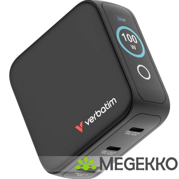 Grote foto verbatim mini gan oplader 100w met display computers en software overige