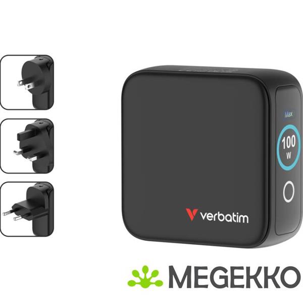 Grote foto verbatim mini gan oplader 100w met display computers en software overige