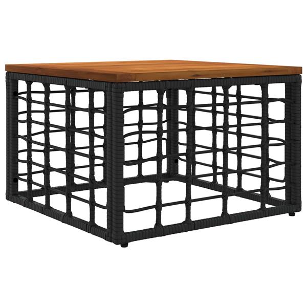 Grote foto vidaxl tuinstafel zwart en natuurlijk 55 x 55 x 37 cm tuin en terras tuinmeubelen