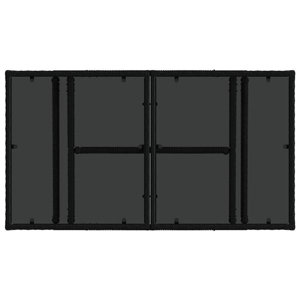 Grote foto vidaxl tuinstafel zwart 100 x 55 x 37 cm pe rattan en glas tuin en terras tuinmeubelen