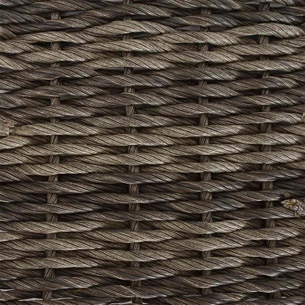 Grote foto vidaxl tuinstafel grijs en zwart 55 x 55 x 37 cm pe rattan en glas tuin en terras tuinmeubelen