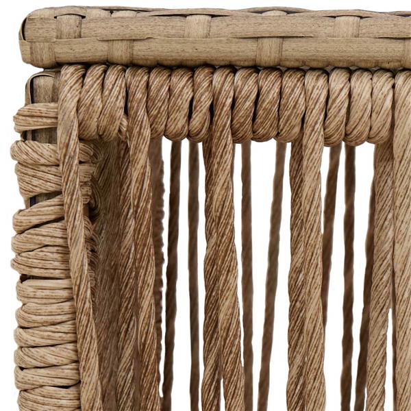 Grote foto vidaxl tuinstafel beige en zwart 55 x 55 x 37 cm pe rattan en glas tuin en terras tuinmeubelen