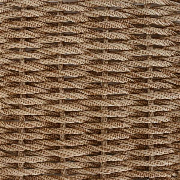 Grote foto vidaxl tuinstafel beige en zwart 55 x 55 x 37 cm pe rattan en glas tuin en terras tuinmeubelen
