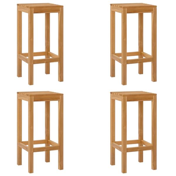 Grote foto vidaxl barkruk 4 pcs bruin massief teakhout tuin en terras tuinmeubelen