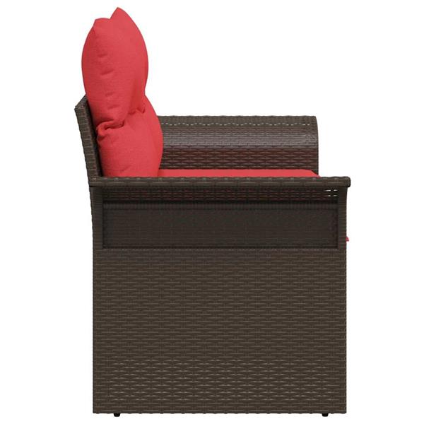 Grote foto vidaxl tuinbank met kussen met opslag 141 x 62 x 69 cm poly rattan tuin en terras tuinmeubelen
