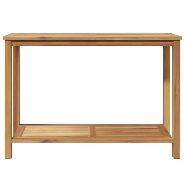 Grote foto vidaxl wandtafel met opslag bruin 110 x 40 x 75 cm massief teakhout tuin en terras tuinmeubelen