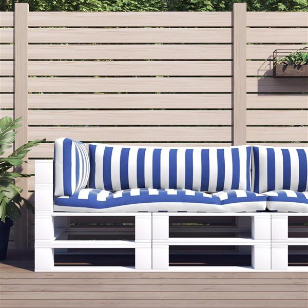 Grote foto vidaxl buiten kussen 3 pcs blauw en wit 103 x 58 x 10 cm stof huis en inrichting woningdecoratie