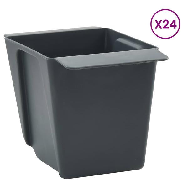 Grote foto vidaxl bloembakken voor euro pallets 12 pcs grijs 13 5 x 9 x 9 5 cm tuin en terras overige tuin en terras