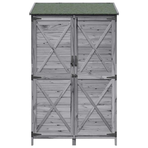 Grote foto vidaxl tuinschuur grijs 106 x 56 x 176 5 cm bewerkt hout tuin en terras tuinhuisjes en blokhutten