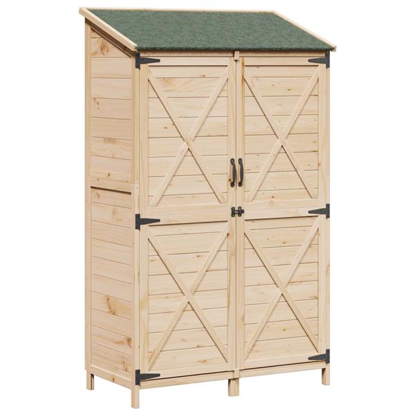 Grote foto vidaxl tuinschuur naturel 106 x 56 x 176 5 cm bewerkt hout tuin en terras tuinhuisjes en blokhutten