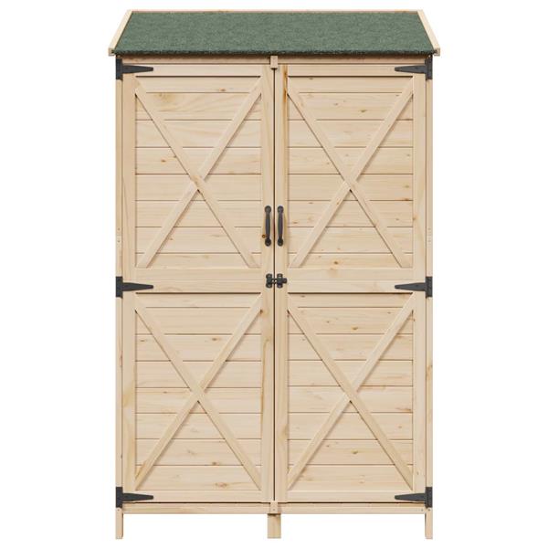 Grote foto vidaxl tuinschuur naturel 106 x 56 x 176 5 cm bewerkt hout tuin en terras tuinhuisjes en blokhutten