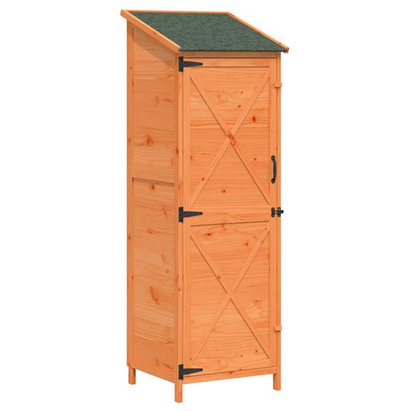 Grote foto vidaxl tuinschuur bruin 59 5 x 56 x 176 5 cm bewerkt hout tuin en terras tuinhuisjes en blokhutten
