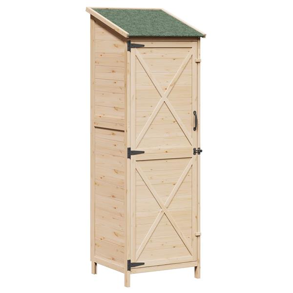 Grote foto vidaxl tuinschuur naturel 59 5 x 56 x 176 5 cm bewerkt hout tuin en terras tuinhuisjes en blokhutten