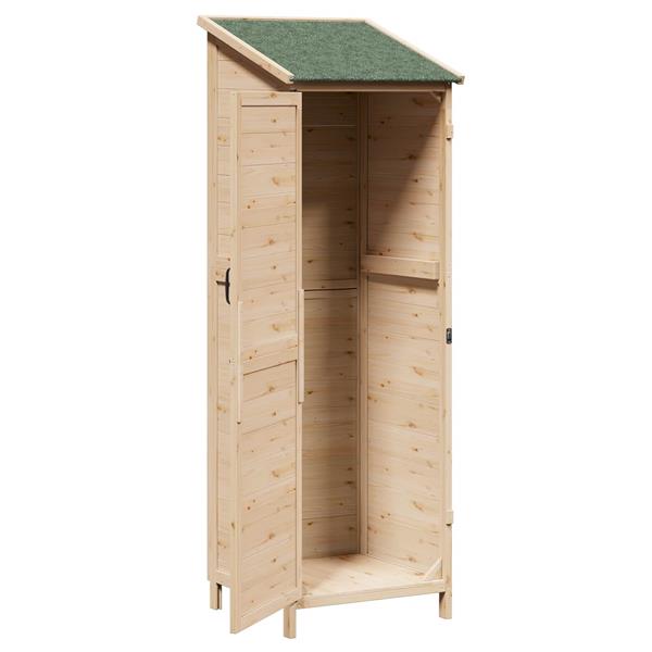 Grote foto vidaxl tuinschuur naturel 59 5 x 56 x 176 5 cm bewerkt hout tuin en terras tuinhuisjes en blokhutten