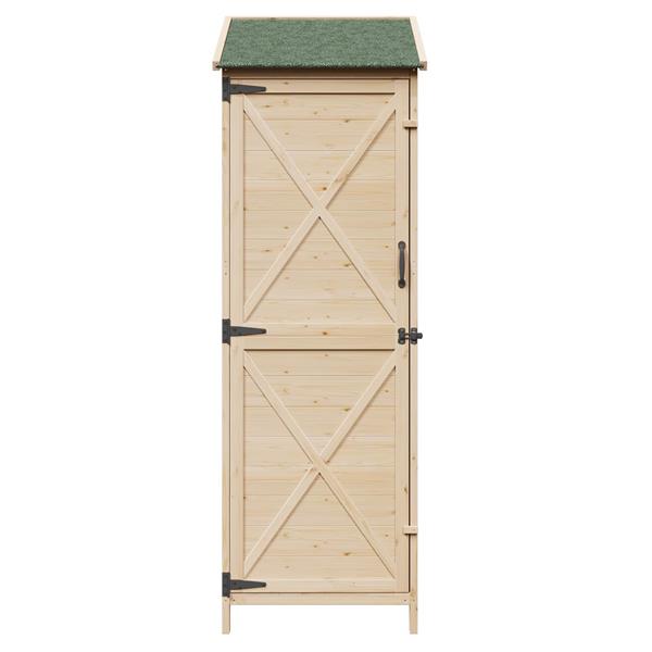 Grote foto vidaxl tuinschuur naturel 59 5 x 56 x 176 5 cm bewerkt hout tuin en terras tuinhuisjes en blokhutten