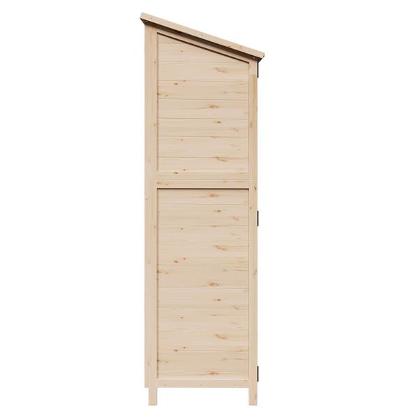 Grote foto vidaxl tuinschuur naturel 59 5 x 56 x 176 5 cm bewerkt hout tuin en terras tuinhuisjes en blokhutten