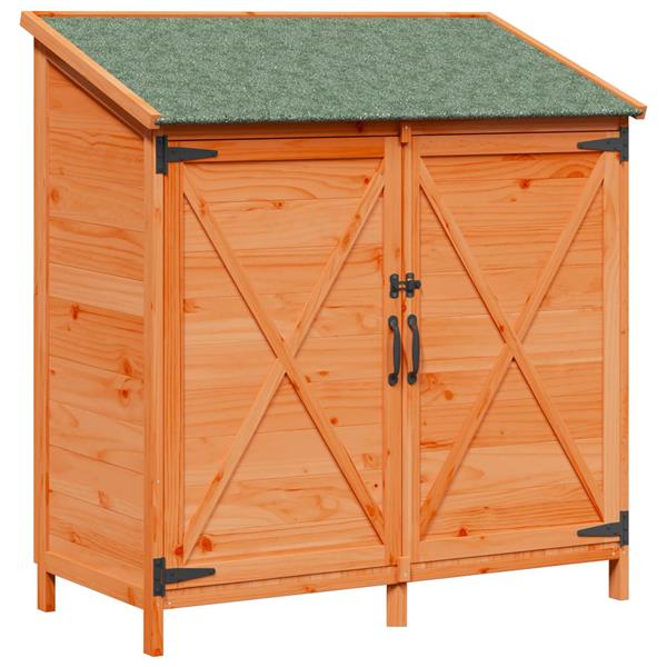 Grote foto vidaxl tuinschuur bruin 106 x 56 x 113 5 cm bewerkt hout tuin en terras tuinhuisjes en blokhutten