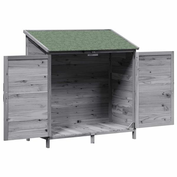 Grote foto vidaxl tuinschuur grijs 106 x 56 x 113 5 cm bewerkt hout tuin en terras tuinhuisjes en blokhutten