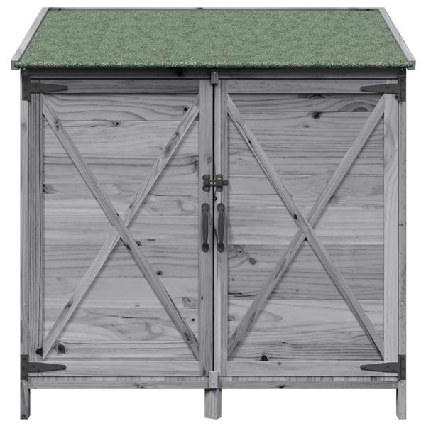 Grote foto vidaxl tuinschuur grijs 106 x 56 x 113 5 cm bewerkt hout tuin en terras tuinhuisjes en blokhutten