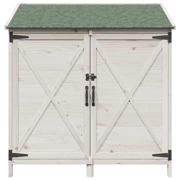 Grote foto vidaxl tuinschuur wit 106 x 56 x 113 5 cm bewerkt hout tuin en terras tuinhuisjes en blokhutten